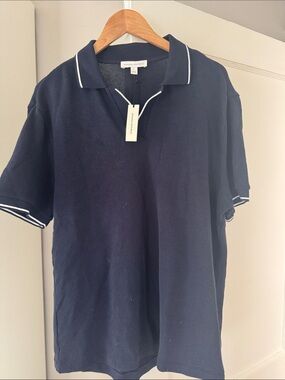 Banana Republic Navy Polo with White Trim
